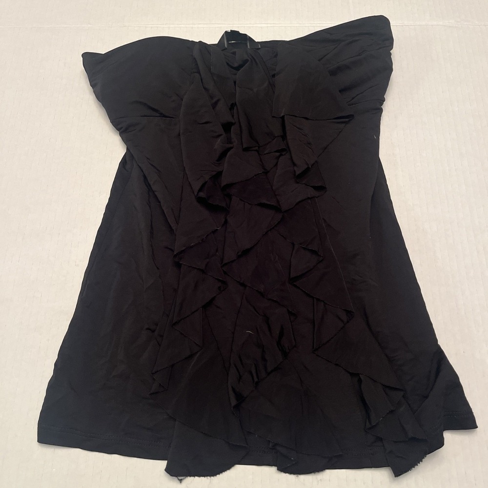 GUESS sleeveless Black Top Ruffle Front Women's Small Stylish Elegant Stretchy - Picture 1 of 8